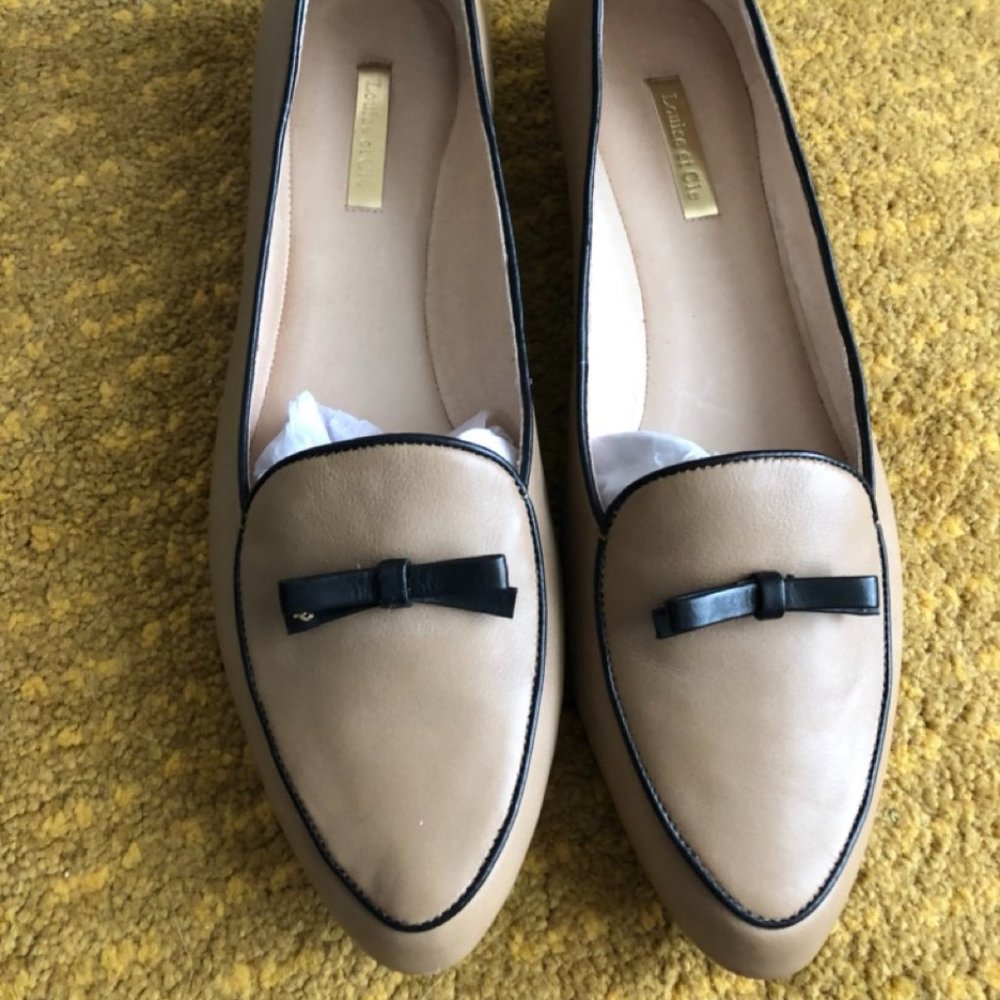 Louise et Cie Nude Leather Flats Loafers 12M 12 Lo-Abriel Style Good Condition